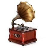 gramophone schrank 【Premium-Material】 Diese Retro-Desktop-Ornamente bestehen aus Metall und Holz, sind beständig gegen hohe Temperaturen, verformen sich nicht leicht und oxidieren nicht leicht. Leicht zu reinigen, Sie müssen sie nur mit einem weichen, sauberen, trockenen Tuch abwischen.*Hinweis: Dies Ist nur eine Dekoration, Statue und kann keine Schallplatten abspielen.
