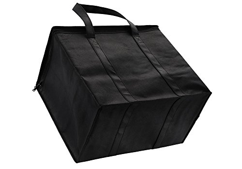 NZ home Insulated Cooler Bag and Food Warmer (XL Plus, 2 Pack) for Delivery & Grocery Shopping with Zippered Top, Black