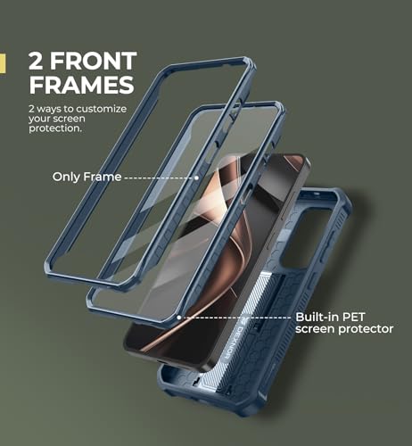 Image of Dexnor for Samsung Galaxy S25 Case with Built-in Slide Camera Cover & Screen Protector & Kickstand,Heavy-Duty Shockproof Rugged Case Full-Body Bumper Protective Cover for Galaxy S25(2025),Navy Blue