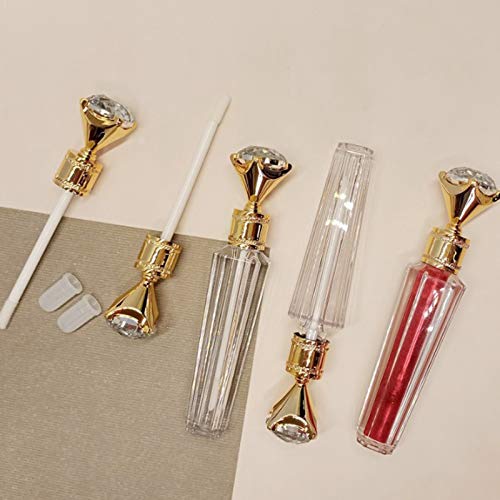 AMLESO 3 peças, tubo de brilho labial vazio de 5 ml, frasco de batom líquido, frasco de tinta labial