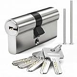MANICAF Schließzylinder 35/35, Profilzylinder, Euro-Zylinder-Schloss, Schliesszylinder, Zylinderschloss 70mm mit 5 Messing Schlüssel