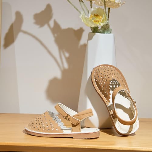 Image of THEE BRON Toddler Girls Espadrilles Sandals Hollow Out Rustic Dress Shoes