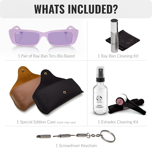 Image of Ray-Ban RB4425 TERU BIO-BASED Rectangle Shaped Sunglasses for Men & Women with Official RAYBAN Eyewear Kit
