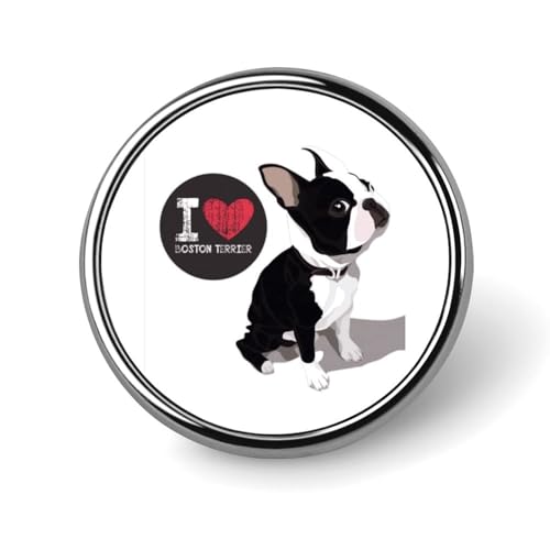 バッジ 円形 ボストンブルドッグ 犬 ピンバッジ ネクタイピン アクセサリー バッジピン バッグ飾り 合金製 おしゃれ 軽量 紛失防止 人気 丸型 かわいい メンズ レディース 贈り物