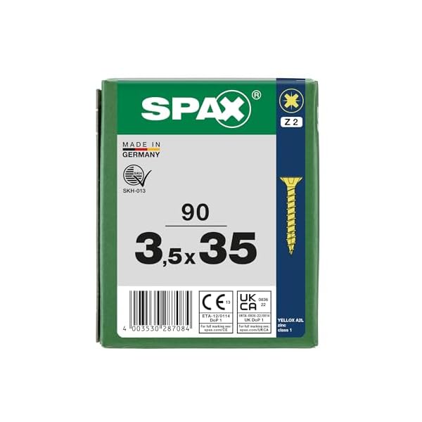 SPAX Universalschraube, Vollgewinde, Senkkopf, Kreuzschlitz Z2, 4CUT, YELLOX A2L – Bild 5