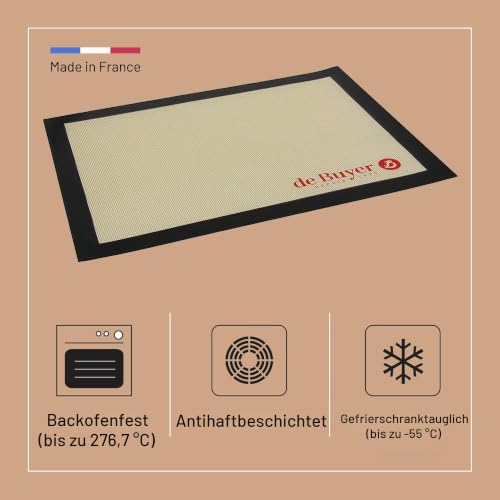 de Buyer - gelochte Backmatte AIRMAT mit Silikonbeschichtung - 40x30 cm - 4938.40, Beige – Ansicht 3
