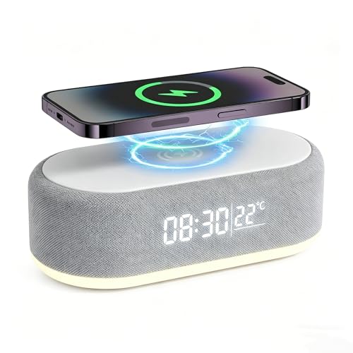Nimbust Réveil Chargeur Induction 3 en 1, Horloge Numérique LED, Chargeur Induction iPhone &...