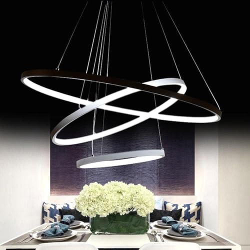 Lustre LED pour table à manger et salon avec suspension réglable et télécommande - 5