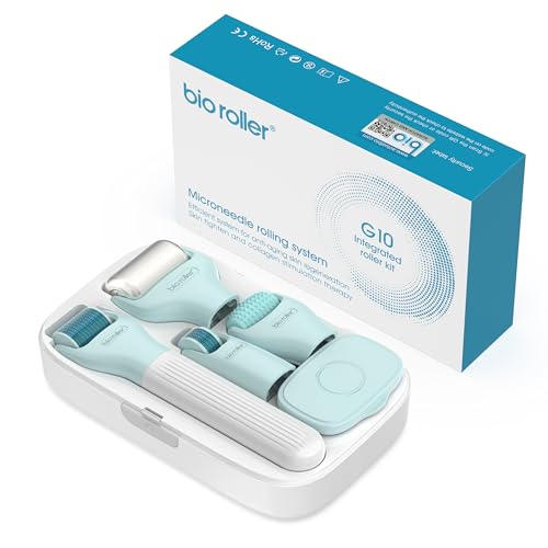 Derma Roller - 9 in 1 Derma Skincare Kit - Derma Pen Microneedle Stamp for Hair, Beard growth, Shrink Pores, Brighten Skin Tone