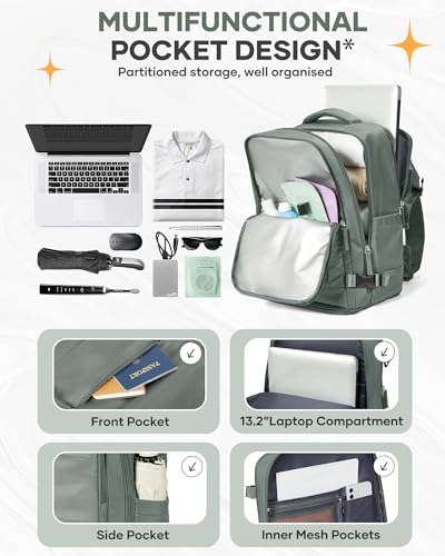 Image of Travel Backpack for Women Airline Approved Carry on Backpack for Airplanes Mochila De Viaje Spirit Airlines Personal Item Bag 18x14x8 Personal Item Travel Bag Backpack for Traveling on Airplane