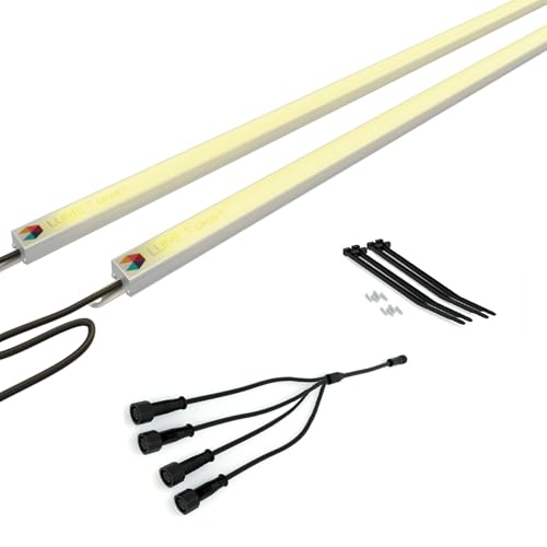 Éclairage de parasol avec télécommande Lume1 Smart, lampes pour la restauration, 2 bandes LED, blanc chaud avec 1000 lumens, 2700 K, éclairage agréable (extension pour lot de 2 modèles 2025)