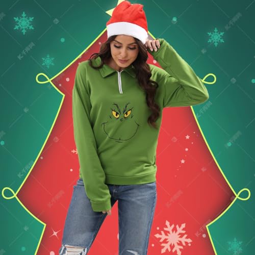 New Pullover Ugly Christmas Sweaters Cartoon Character Green Monster Print Unisex Sweatshirt With Christmas Hat 3 New Pullover Ugly Christmas Sweaters Cartoon Character Green Monster Print Unisex Sweatshirt With Christmas Hat - Image 4