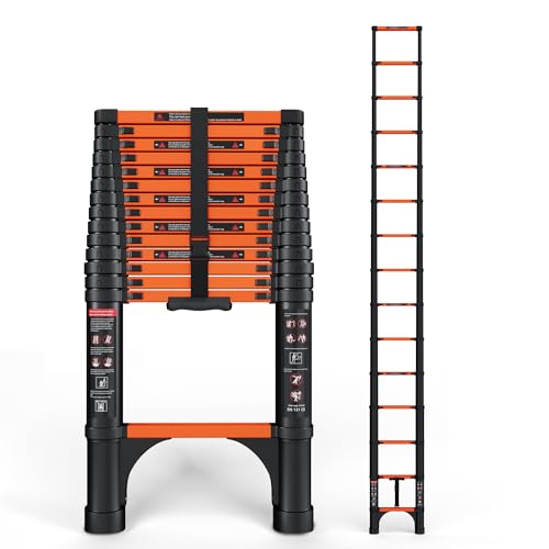SINMEIRUN 14.5 FT Telescoping Ladder, ANSI Certified, Type IA Heavy Duty, 330lbs Max Capacity,...