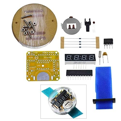 2PCS Transparent LED Electronic Personality Wristwatch DIY Welding Kit Red Digital Tube Watch