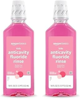 Amazon Basics Kids Mouthwash with Fluoride, Antica...