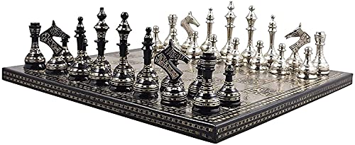 Jeu d'échiquier de luxe en laiton noir soviétique 30x30, fini les échiquiers fragiles