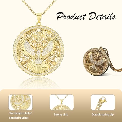 18k Gold-Plated Cross Pendant Necklace, Perfect for Those with Religious Beliefs, Makes an Excellent Gift for fFamily and Friends.3