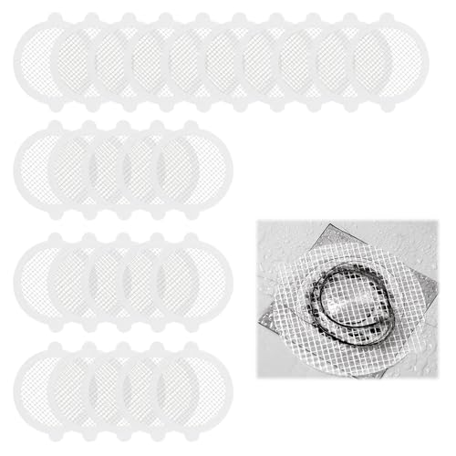 Filtres Anti-Cheveux Adhésifs Pour Douche - Lot De 20 Jetables - Protection Drain Blanc