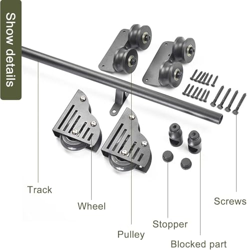 Kit di scale retrattili da 3 m, con ruote a rullo, sistema di guide scorrevoli per uso domestico e ufficio (scala non inclusa)