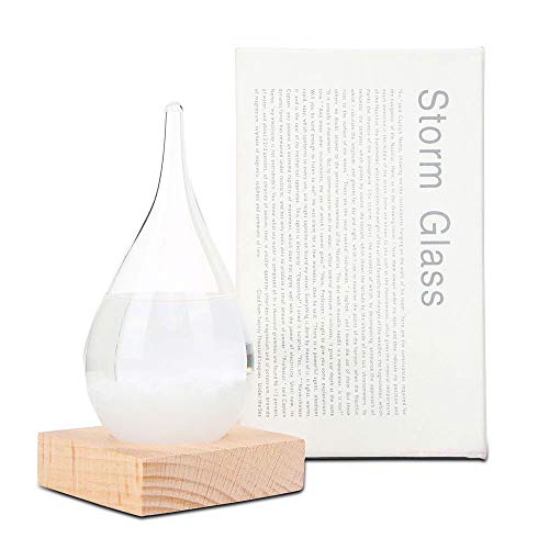 Pawaca Storm Glass - Creative Stylish Desktop Droplet Storm Glass Crafts Weather Storm Forecast Predictor Bottle Barometer