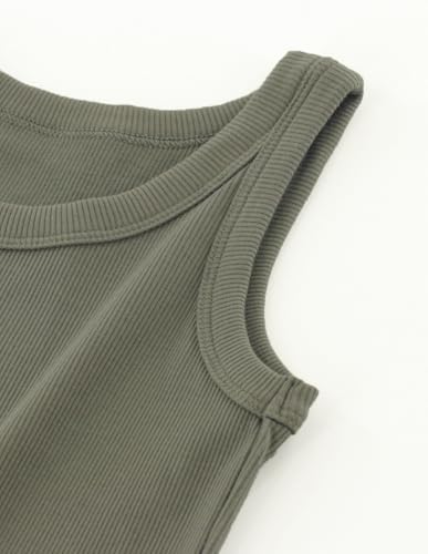 Image of Girls Tanks Tops Ribbed Sleeveless Summer Crop Tops for Kids 4Y-12Y