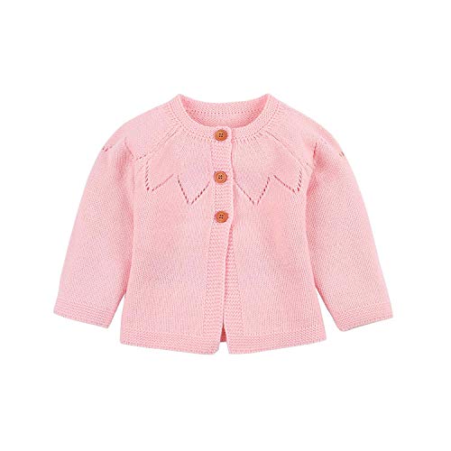 Winter Baby Sweater,Finesr Infant Toddler Baby Boys Girls Knitted Cardigan Coat Crochet Jacket Sweaters Soft Warm Outwear (Pink, 18 Months(90))