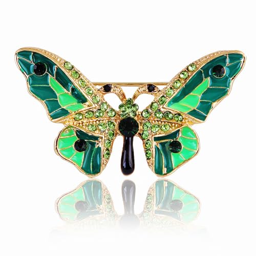 Image of butterfly brooch pins for women fashion Woman's enamel crystal rhinestone butterfly brooches pin set for Clothes Dresses