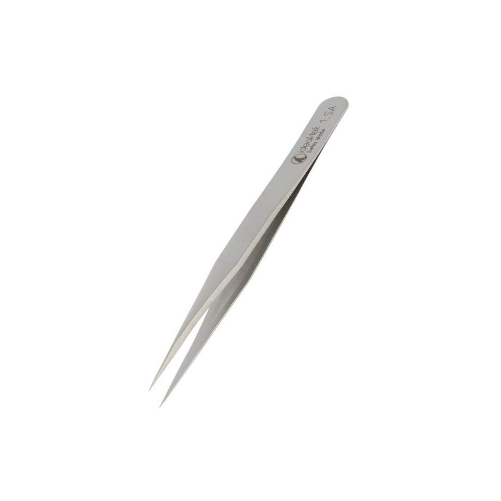 Ideal-Tek 1.SA.0 Pinzette ad alta precisione, Acido Antimagnetico, Acciaio inossidabile, Caratteristica della punta, OAL: 120 mm