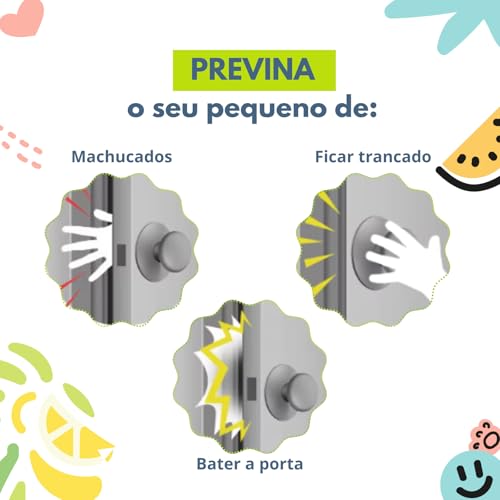 Trava Porta em EVA, Protetor Anti-Aperto de Dedo e Mão (Kit 4 unidades) - Segurança de Bebês e Crian