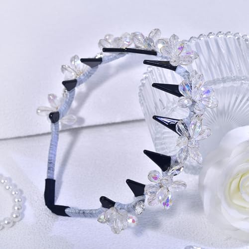 Styrdast Hands Elegant Crystal Flower Headband for Women – Handmade