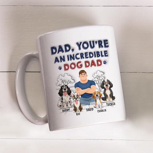 Taza personalizada Best Dog Dad de cerámica para hombres miniatura 4