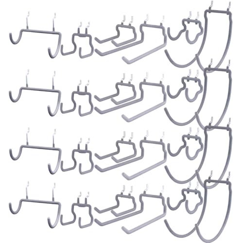 KINOMI 24 Pack Pegboard Hooks Heavy Duty Tool Hooks Pegboard Drill Holder Power Tool Holder, Value Set, Large Pegboard Accessories and Hooks for Tools, Power Drills, Art and Craft Supplies etc