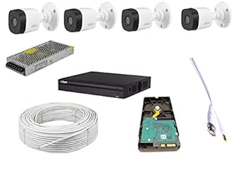 DAHUA Full HD 2MP Cameras Combo KIT 4CH HD DVR+ 4 Bullet Cameras+1TB Hard DISC+ Wire ROLL +Supply & All Required CONNECTORS