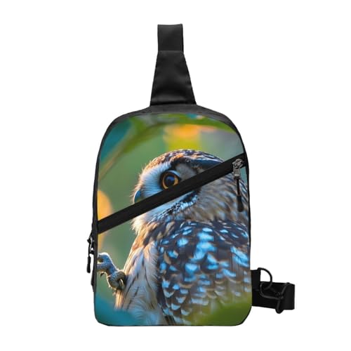 Cute Owl Print Men's and Women's Foldable Crossbody Bag,Sports Crossbody Bags,and Daily Chest Bags
