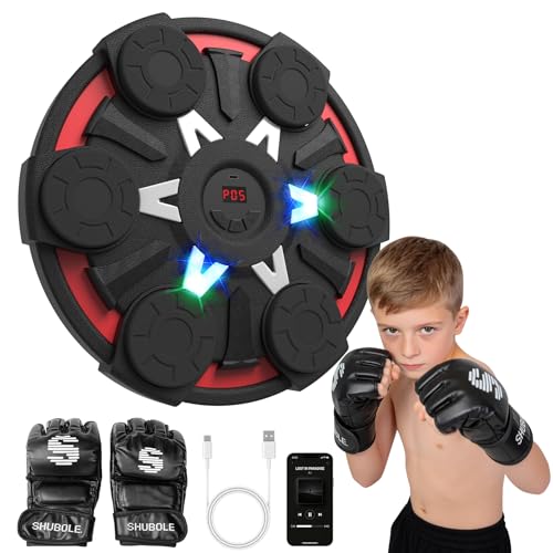 Image of Music Boxing Machine for Kids & Adults - Wall Punching Pad with Lighting, 9-Speed Bluetooth Boxing Game with Gloves, Wall Mounted Exercise Equipment, 2026 Upgrade Boxing Equipment for Kids Age 6+