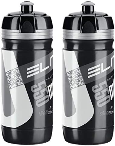 Elite Corsa Water Bottles - Black/Silver, 550ml/ea (2 Pack)