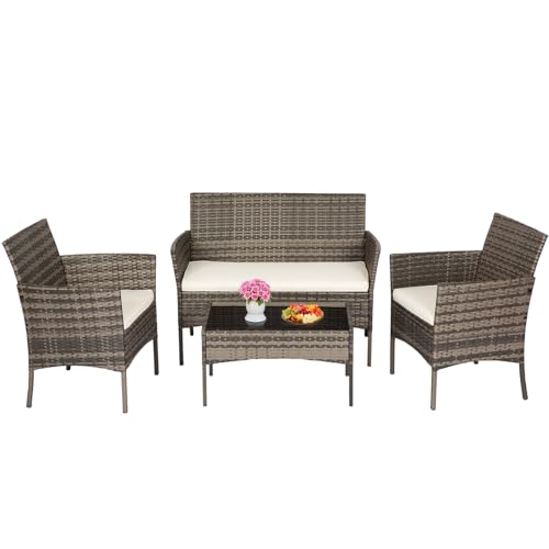 FDW Outdoor Patio Furniture Set Wicker Patio Set PE Rattan Furniture...
