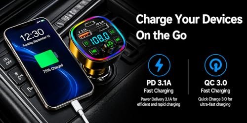 Image of Car Charger (6-in-1 Bluetooth 5.3 Car FM Transmitter)