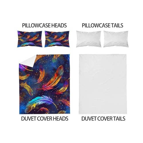 Housse de couette attrape-rêves parure de lit microfibre 3 pièces 200x200