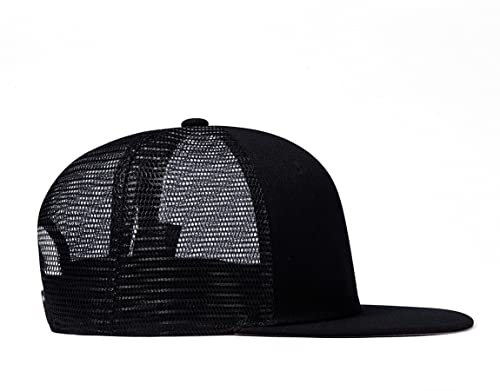 Image of Quanhaigou Purple Galaxy Snapback Hat Unisex Trucker Hat Hip Hop Plaid Flat Bill Brim Adjustable Baseball Cap