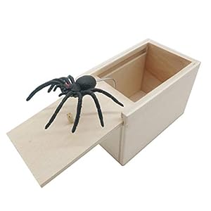 dé Spider Prank Scare Box，Wooden Surprise Box，Handmade Fun Practical Surprise Joke Boxes ,Gags & Practical Joke Toys…
