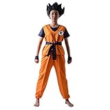  Black Sugar Cosplay-Kostüm-Set 5-teilig Son Goku die Schildkröte genial Armbänder Hose Weste T Shirt Innen Gürtel gute Qualität Solide Baumwolle S/3XL ohne Perücke (L(38))