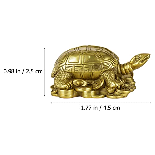 Estatua tortuga de cobre puro de IMIKEYA 4.5x2.7 cm miniatura 2