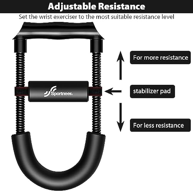 Forearm Strengthener Sportneer Forearm Wrist Strengthener Exerciser with Adjustable Tension for Improving Strength - Hand Developer Arm Grip Workout Strength Trainer Home Gym Workout Equipment for Starter and Pro