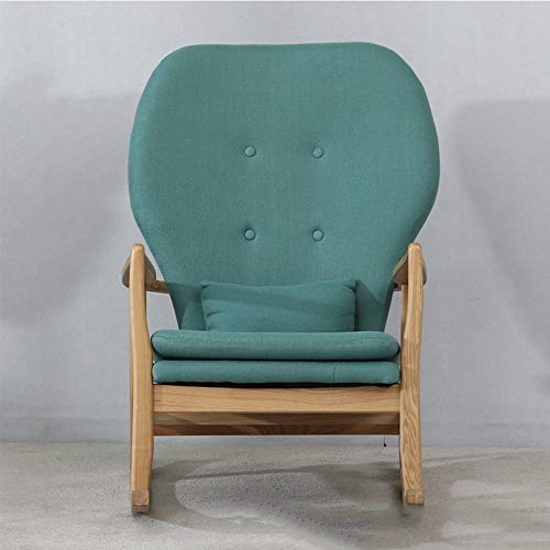 Teerwere Rocking Chair Rocking Chair Simple Casual Living Room Balcony Furniture White Oak Rocking Chair Rocking Chairs For Garden (Color : Pea Green Color, Size : M) #TOP1