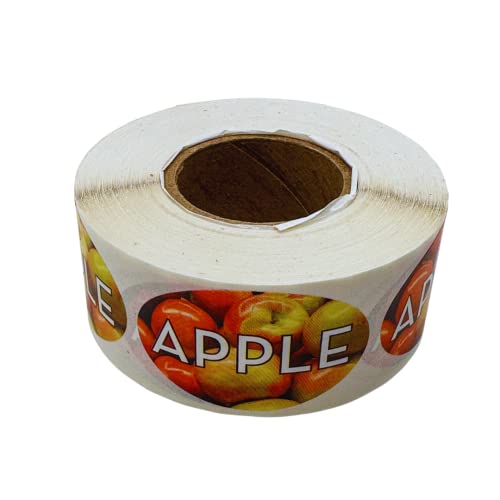 Étiquette de saveur pomme autocollante ovale 3,2x5,1 cm pour épicerie et boulangerie x500
