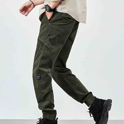DESKABLY Men's Joggers Pants Lightweight Casual Cargo Pants with Zipper Pockets Elastic Waist Athletic Workout Running Pants3