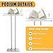 Acrylic Podium Lectern with Iron Base - Durable & Transparent Stand for Churches, Conferences, Classrooms, Weddings, and Events - 10mm Thickened Top with Storage Shelves and Pen Slot (Silver)