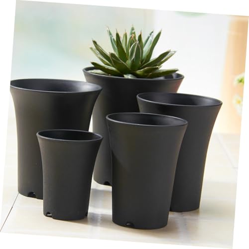 Pots de fleurs noirs avec trou de drainage pour éviter l'excès d'eau - 7