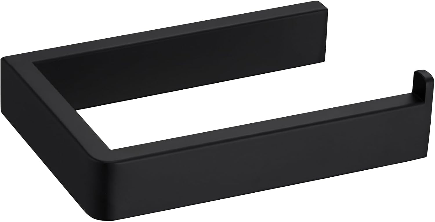 Matte Black Stainless Steel Wall-Mount Toilet Paper Holder